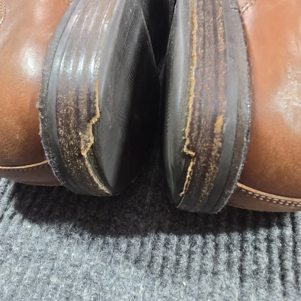 Johnston & Murphy Shoes Mens Size 10 Brown‎ Cap Toe Derby Dress Leather Italy
